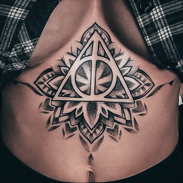 Womens Deathly Hallows Girly Tattoo Designs