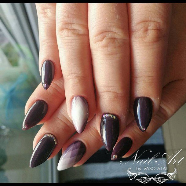 Womens Deep Purple Girly Nail Designs