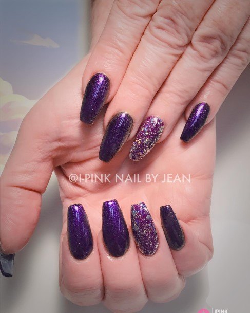 Womens Deep Purple Nail Ideas