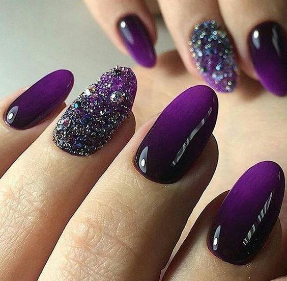 Womens Deep Purple Nails