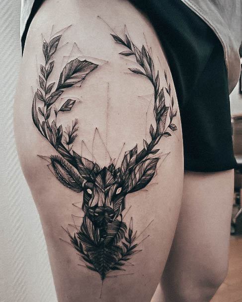 Womens Deer Super Tattoo Designs