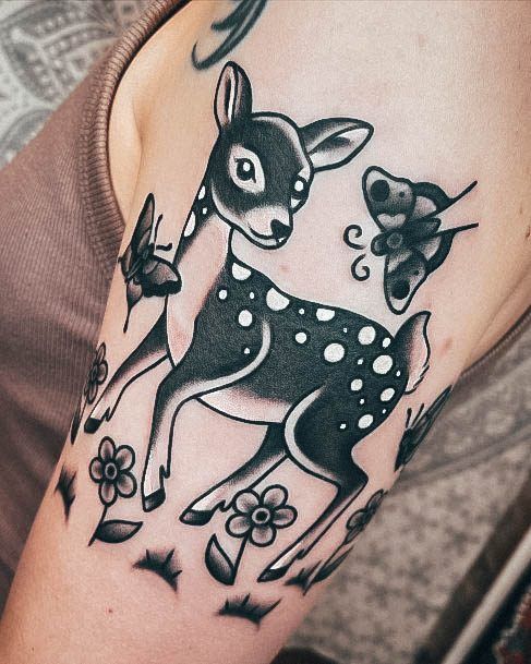 Womens Deer Tattoo Body Art