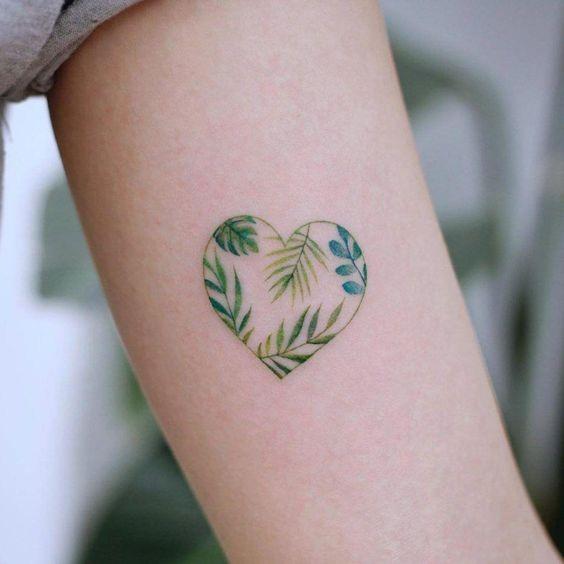 Womens Delicate Flora Heart Tattoo On Arms