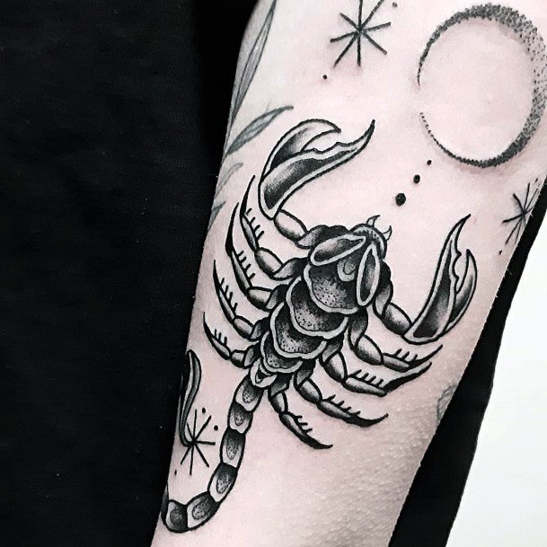 Womens Detailed Scorpion Tattoo Hands