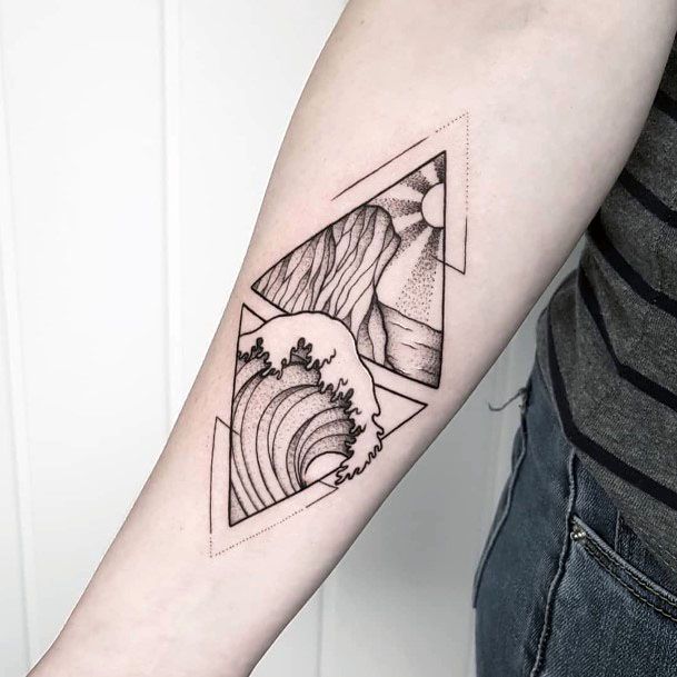 Top 100 Best Wave Tattoos For Women - Oceanic Design Ideas