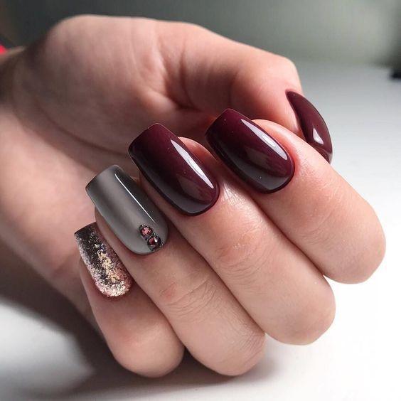 Womens Didark Red Dark Red Nail