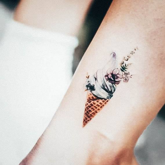 Womens Diice Cream Ice Cream Tattoo