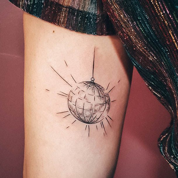 Womens Disco Ball Girly Tattoo Designs