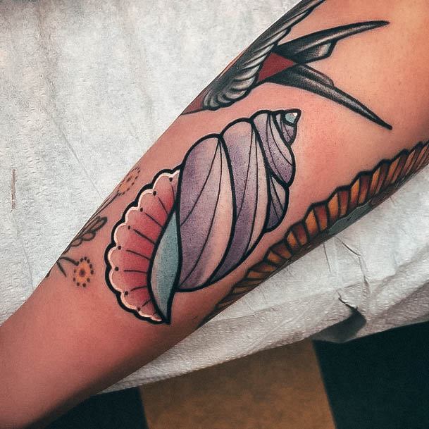 Womens Diseashell Seashell Tattoo