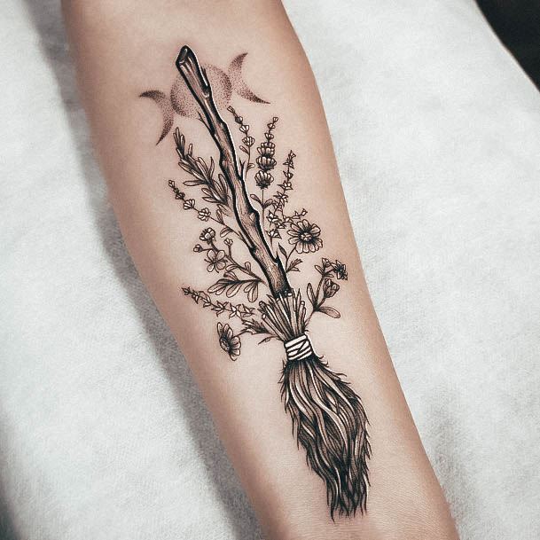 Womens Divine Broom Tattoo