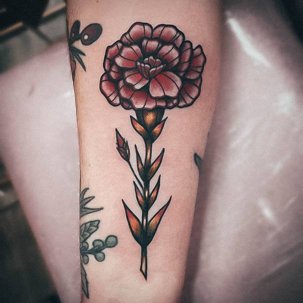 Womens Divine Carnation Tattoo