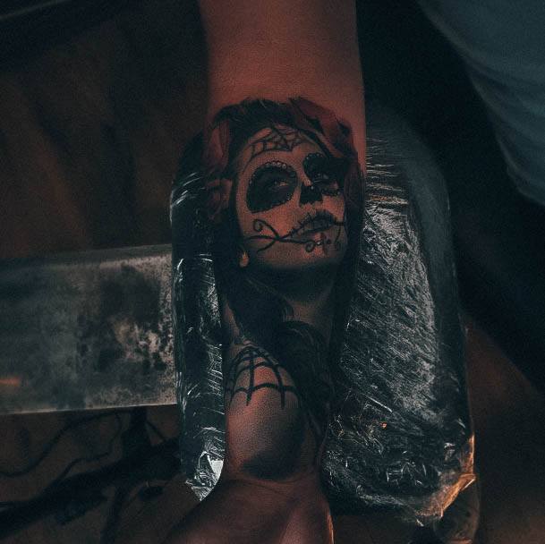 Womens Divine Day Of The Dead Tattoo