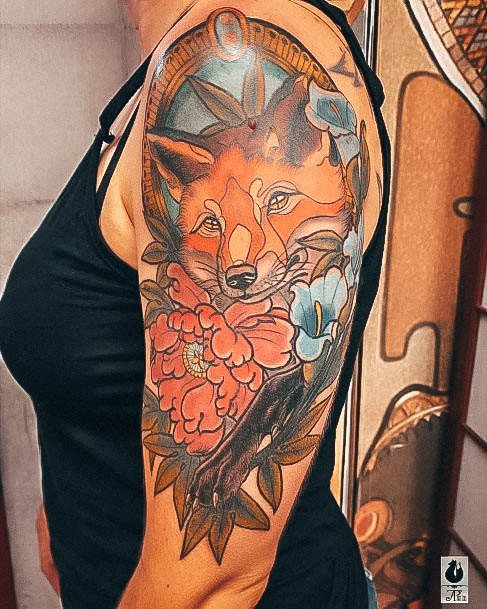 Womens Divine Fox Tattoo