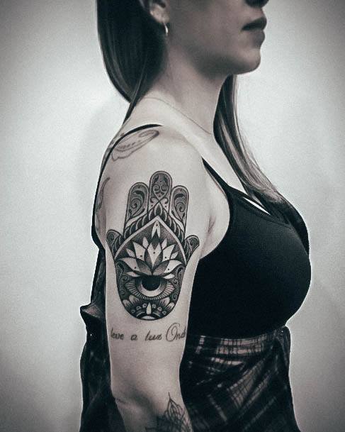 Womens Divine Hamsa Tattoo