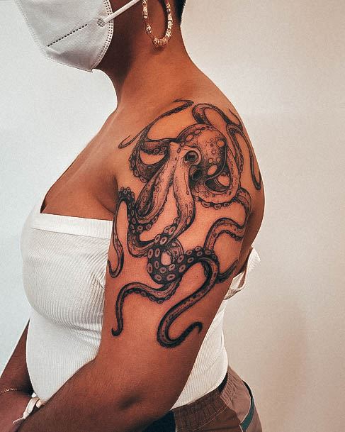 Womens Divine Octopus Tattoo