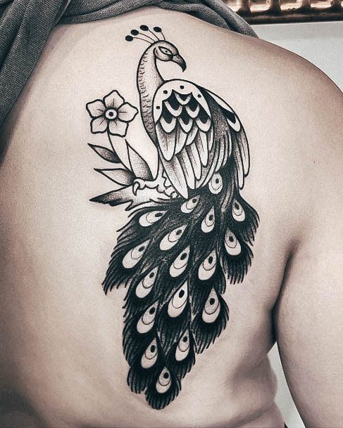 Womens Divine Peacock Tattoo