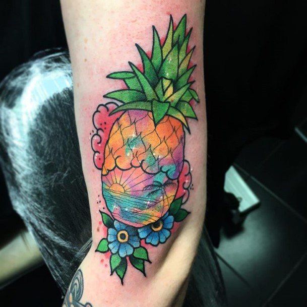 Womens Divine Pineapple Tattoo