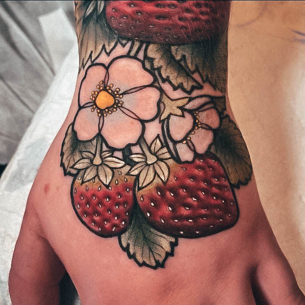 Womens Divine Strawberry Tattoo