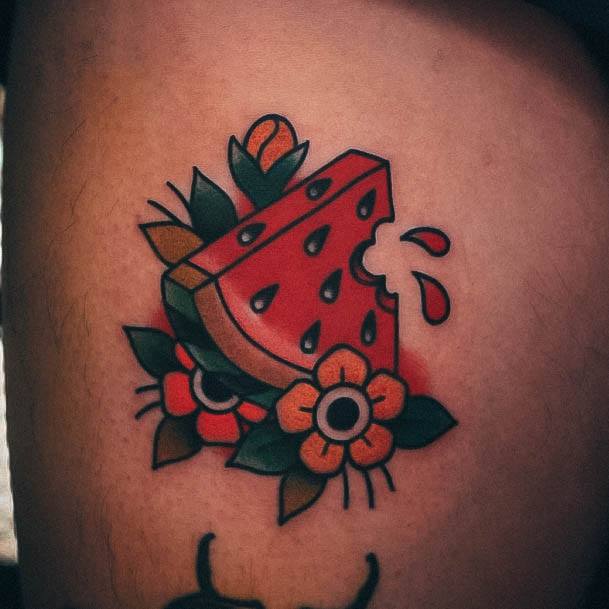 Womens Diwatermelon Watermelon Tattoo