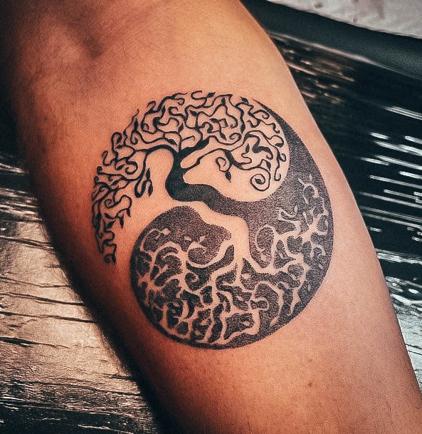 Womens Diyin Yang Yin Yang Tattoo