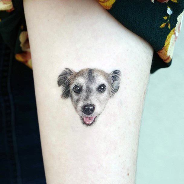 Womens Dog Face Tattoo