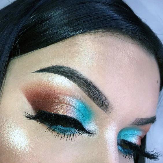 Womens Dual Brown And Blue Eyeshadow