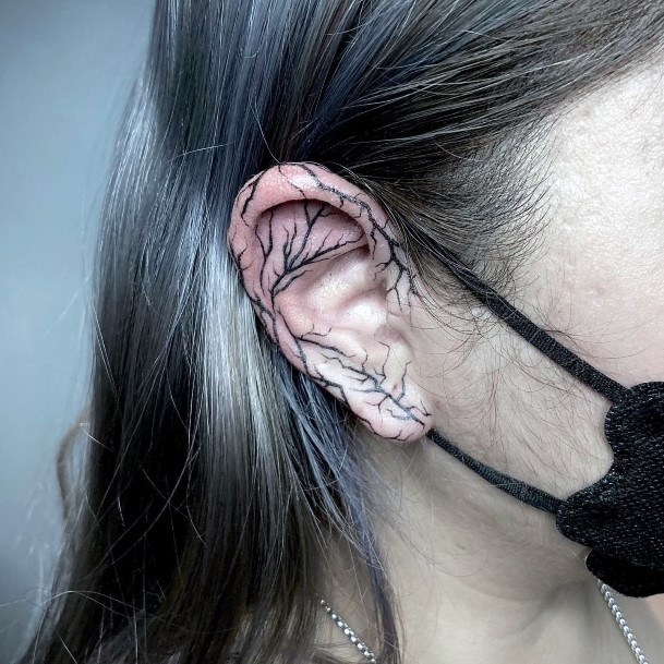 Womens Ear Tattoo Design Ideas