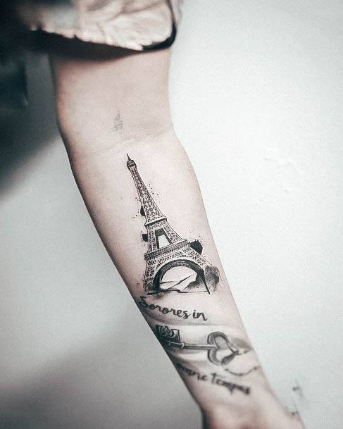 Womens Eiffel Tower Girly Tattoo Designs