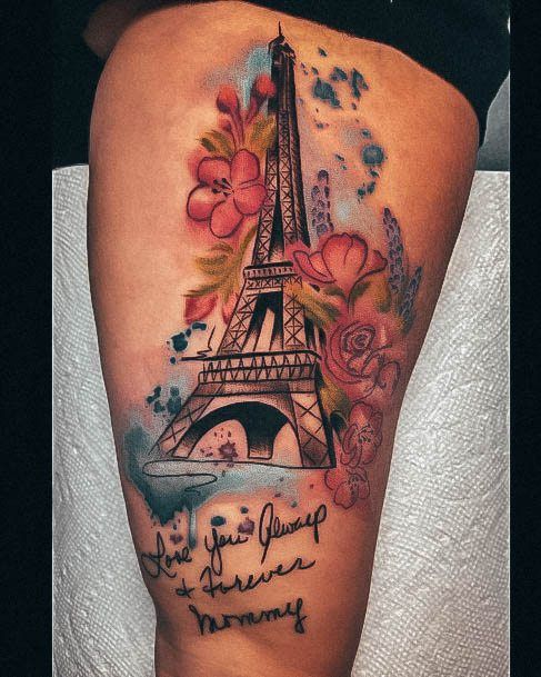 Womens Eiffel Tower Good Looking Tattoos