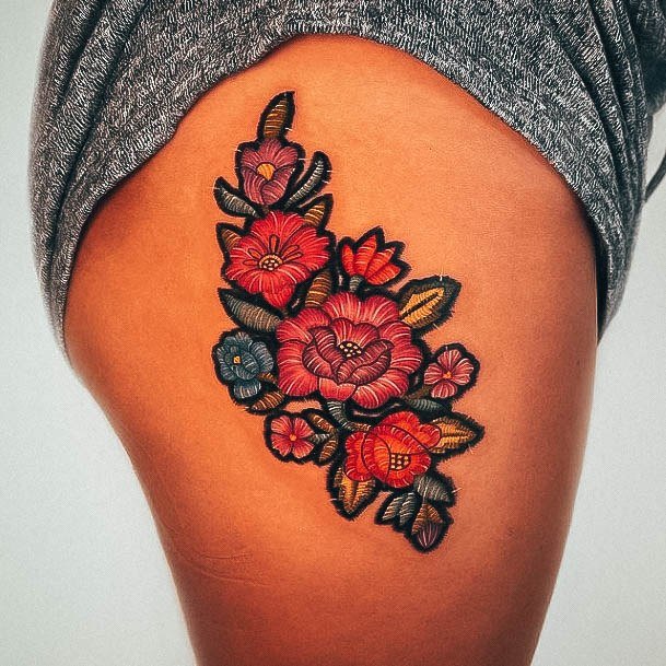 Womens Embroidery Super Tattoo Designs