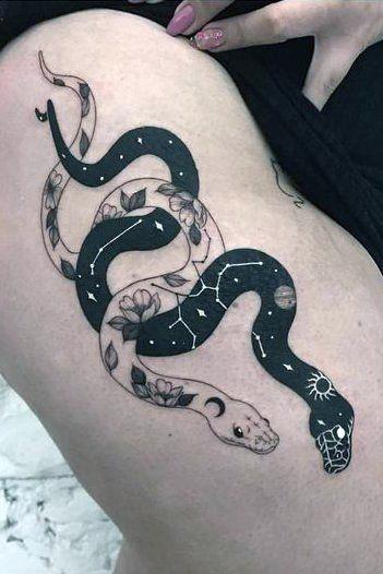 Womens Entwined Snake Tattoo