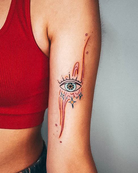 Womens Evil Eye Girly Tattoo Designs