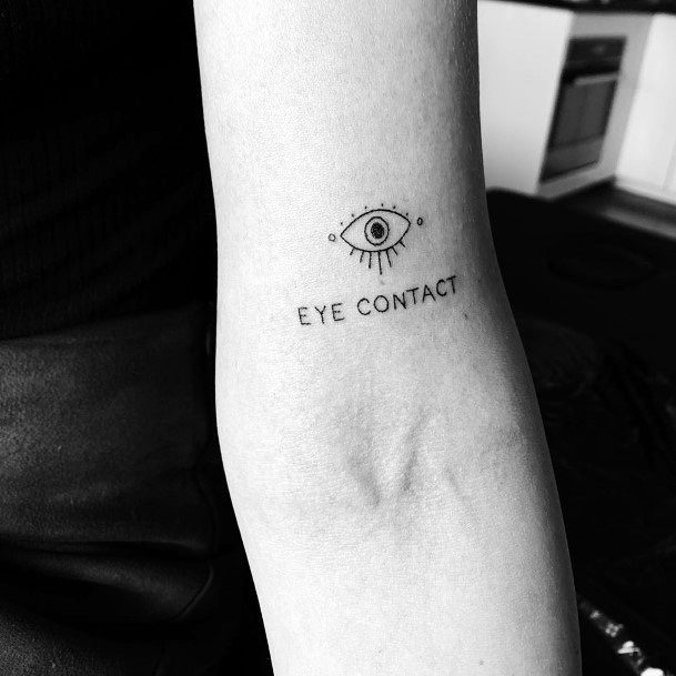 Womens Eye Contact Tattoo On Arms