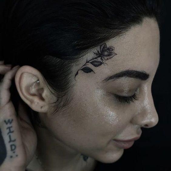 Womens Face Rose Tattoo