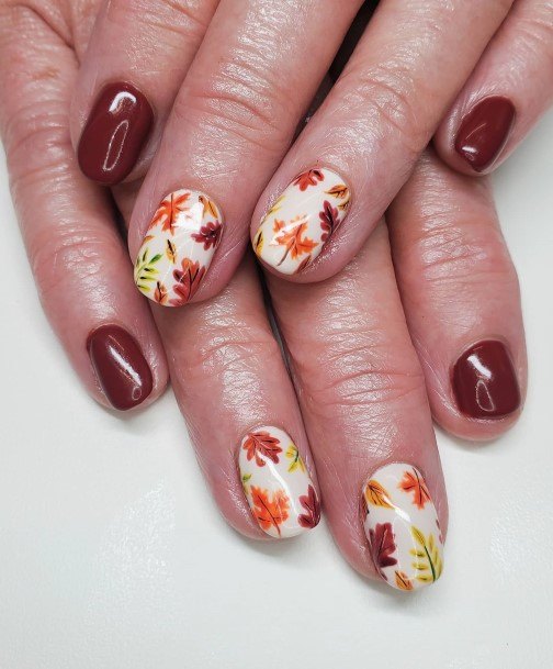 Womens Fall Leaf Good Looking Nails