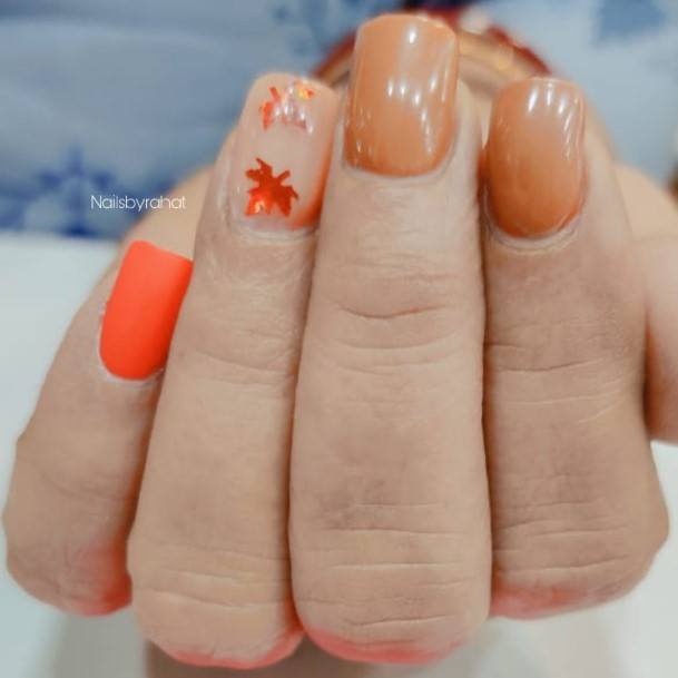 Womens Fall Leaf Nail Ideas