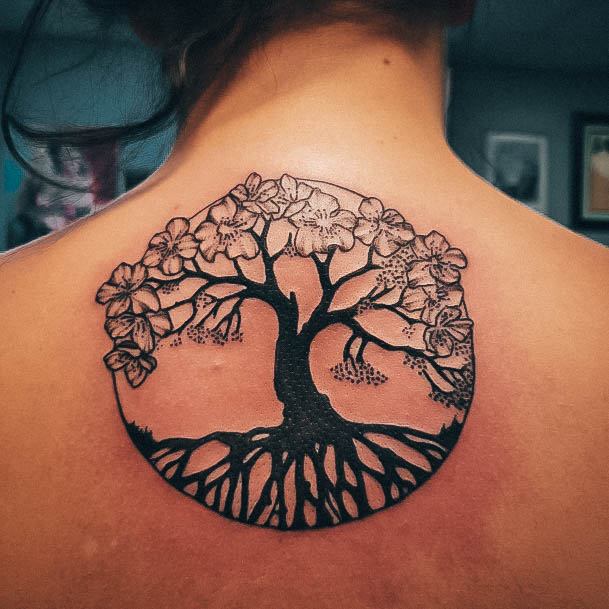 Womens Family Tree Girly Tattoo Designs