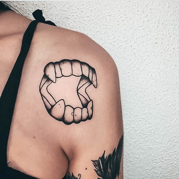 Womens Fangs Girly Tattoo Designs