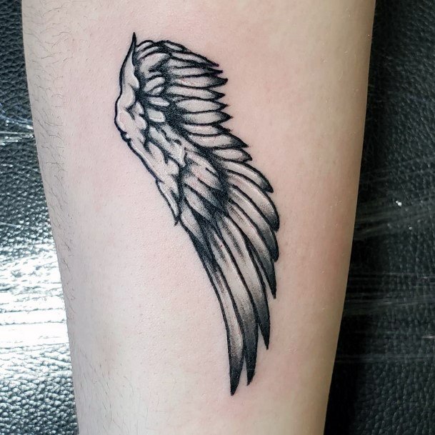 Womens Fantastic Angel Wings Tattoo Calves