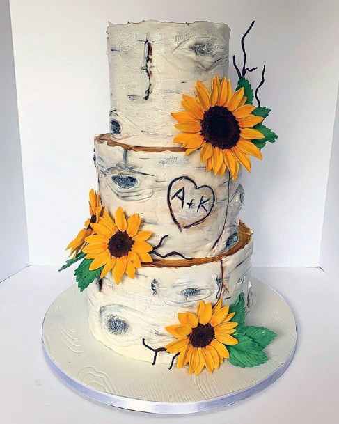 Womens Fantastic Sunflowers On Wedding Cakes