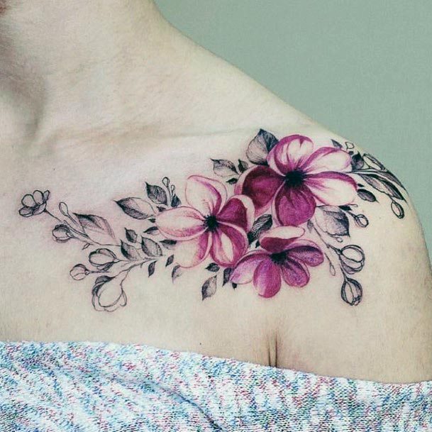 Womens Fantastoc Floral Bunch Shoulder Tattoo