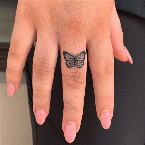 Womens Finger Tattoo Butterfly