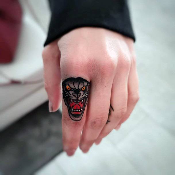 Womens Finger Traditional Tattoo Art