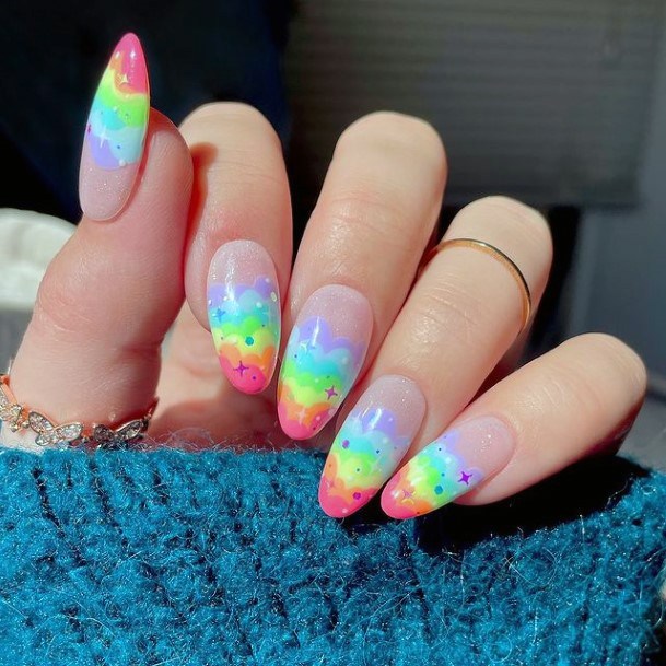 Womens Fingernail Art Bright Summer Nail