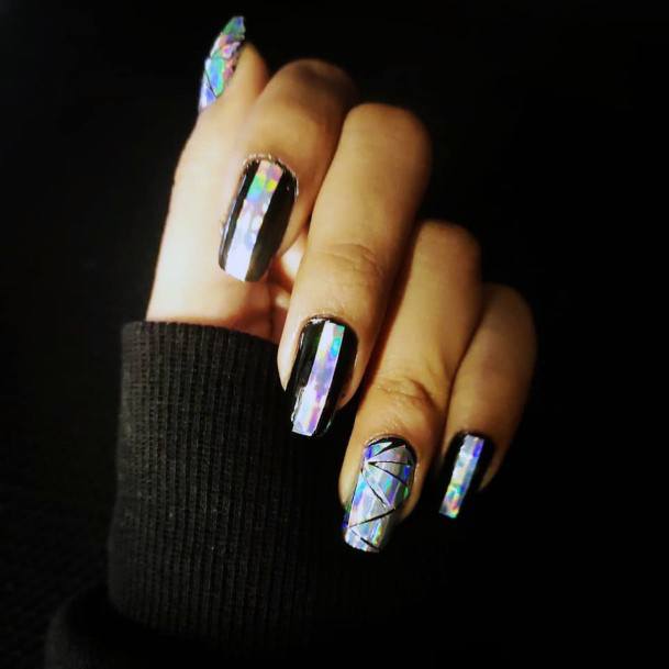 Womens Fingernail Art Broken Shattered Glass Nail