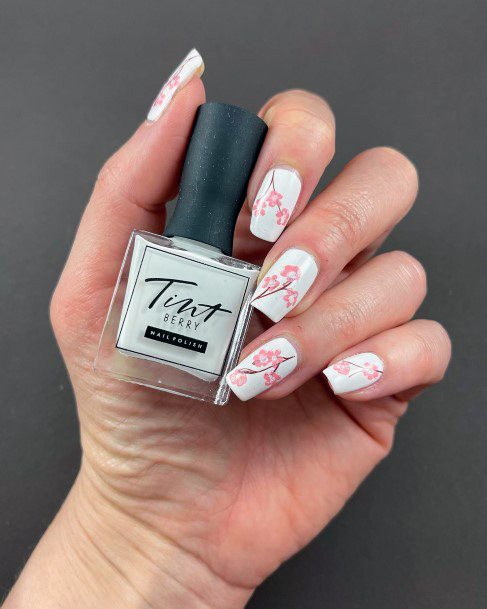 Womens Fingernail Art Cherry Blossom Sakura Nail