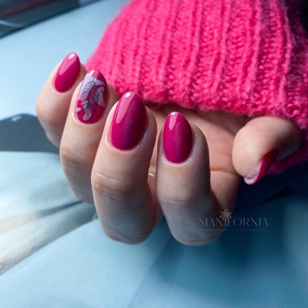 Womens Fingernail Art Fuchsia Nail