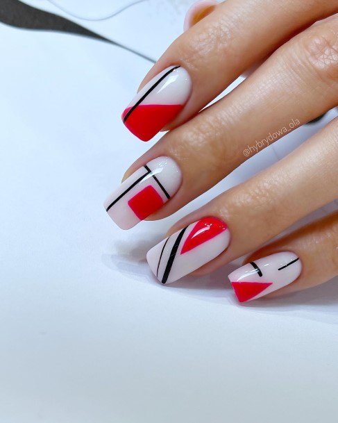 Womens Fingernail Art Geometric Nail