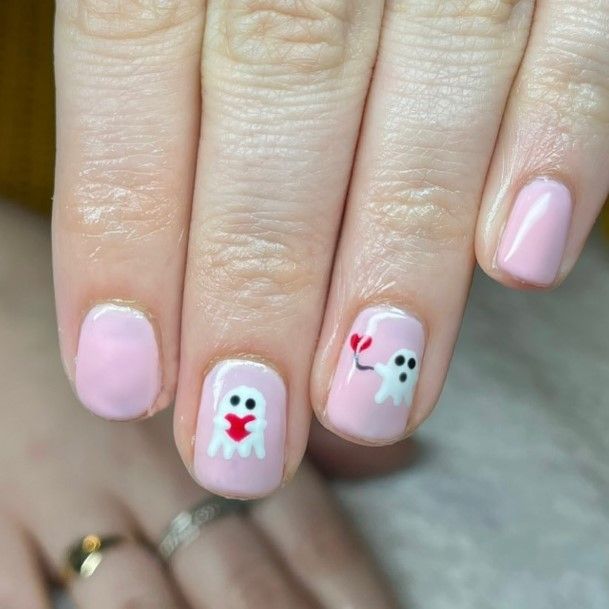 Womens Fingernail Art Ghost Nail