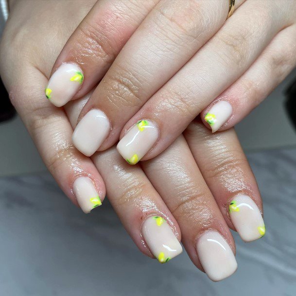 Womens Fingernail Art Lemon Nail